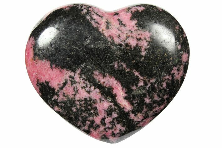 Polished Rhodonite Heart - Madagascar #126757